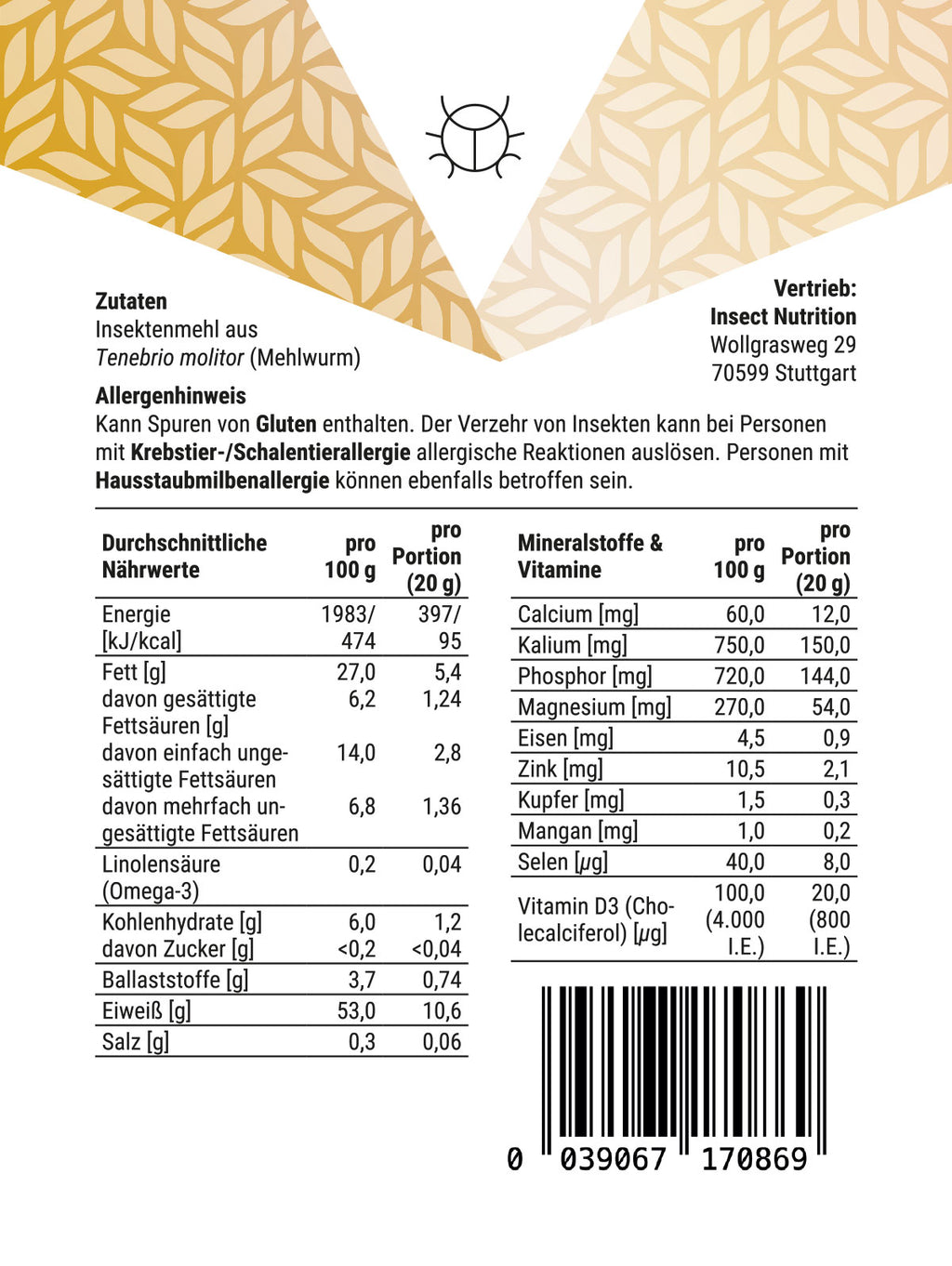 Insect Nutrition Powder 100% (500g)