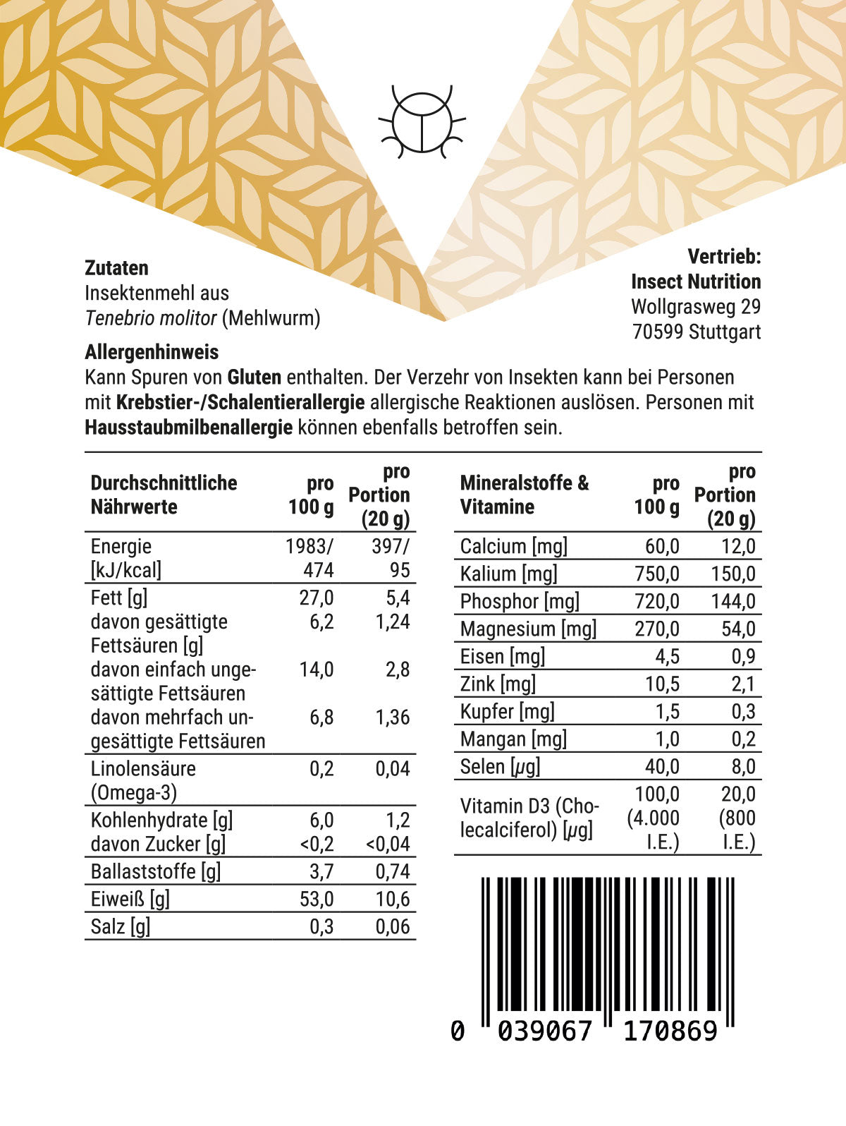 Insect Nutrition Powder 100% (500g)